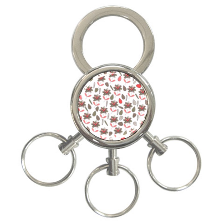 Zappwaits Flowers 3-Ring Key Chain