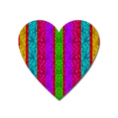 Rose Petals As A Rainbow Of Decorative Colors Heart Magnet by pepitasart