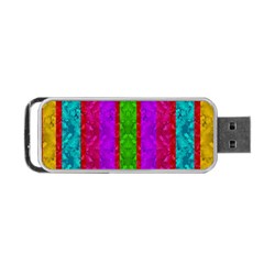 Rose Petals As A Rainbow Of Decorative Colors Portable Usb Flash (two Sides) by pepitasart