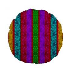 Rose Petals As A Rainbow Of Decorative Colors Standard 15  Premium Flano Round Cushions by pepitasart