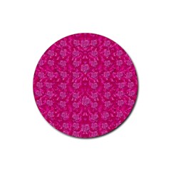 Roses And Roses A Soft Flower Bed Ornate Rubber Coaster (round)  by pepitasart