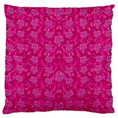 Roses And Roses A Soft Flower Bed Ornate Large Cushion Case (two Sides) by pepitasart