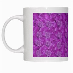 Roses And Roses A Soft  Purple Flower Bed Ornate White Mugs by pepitasart