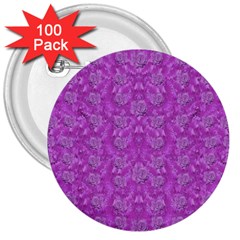 Roses And Roses A Soft  Purple Flower Bed Ornate 3  Buttons (100 Pack)  by pepitasart