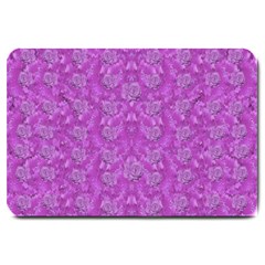 Roses And Roses A Soft  Purple Flower Bed Ornate Large Doormat  by pepitasart