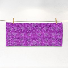 Roses And Roses A Soft  Purple Flower Bed Ornate Hand Towel by pepitasart