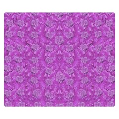 Roses And Roses A Soft  Purple Flower Bed Ornate Double Sided Flano Blanket (small)  by pepitasart