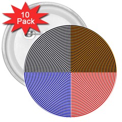 Circles 3  Buttons (10 Pack)  by impacteesstreetweareight