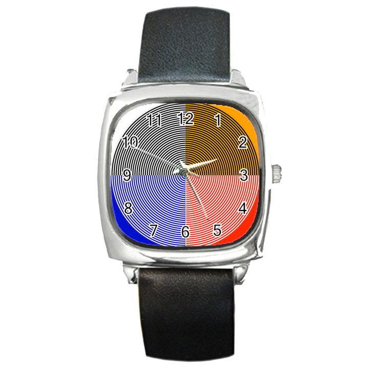 Circles Square Metal Watch