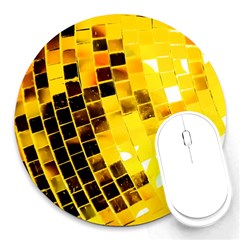 Golden Disco Ball Round Mousepads by essentialimage