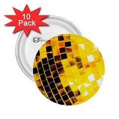 Golden Disco Ball 2 25  Buttons (10 Pack)  by essentialimage