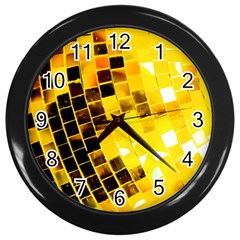 Golden Disco Ball Wall Clock (black) by essentialimage