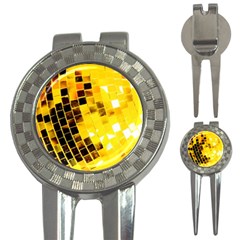 Golden Disco Ball 3-in-1 Golf Divots by essentialimage