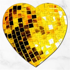 Golden Disco Ball Jigsaw Puzzle (heart) by essentialimage