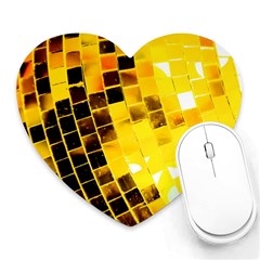 Golden Disco Ball Heart Mousepads by essentialimage