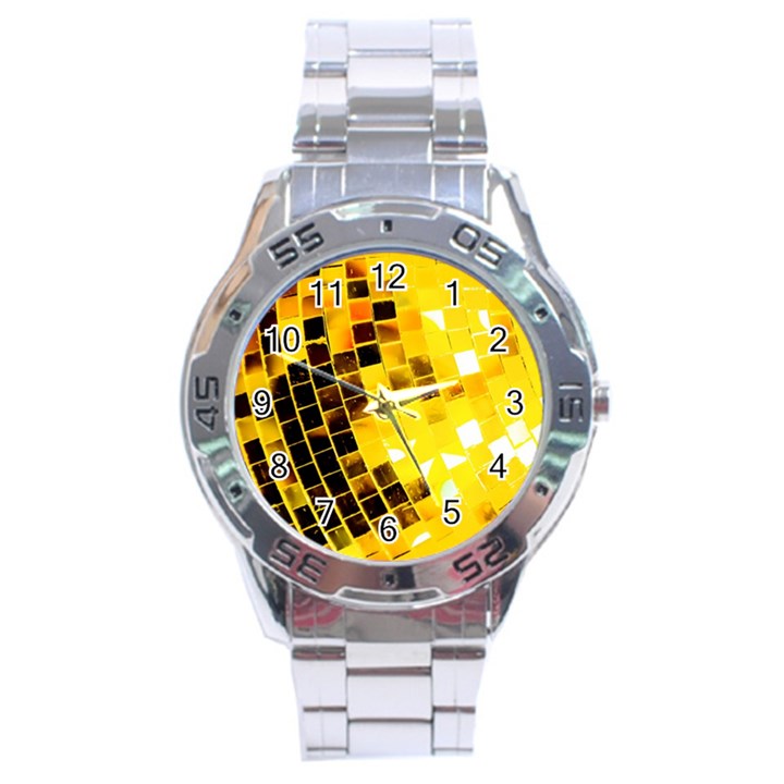 Golden Disco Ball Stainless Steel Analogue Watch