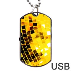 Golden Disco Ball Dog Tag Usb Flash (one Side) by essentialimage