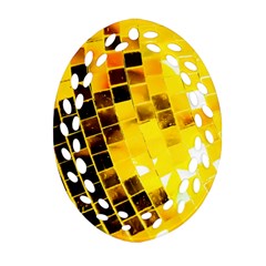 Golden Disco Ball Ornament (oval Filigree) by essentialimage