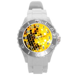 Golden Disco Ball Round Plastic Sport Watch (l) by essentialimage