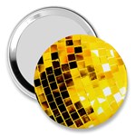 Golden Disco Ball 3  Handbag Mirrors Front