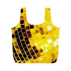 Golden Disco Ball Full Print Recycle Bag (m) by essentialimage