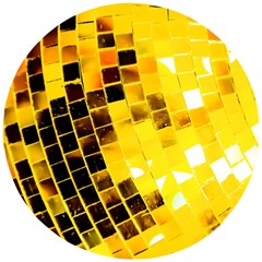 Golden Disco Ball Wooden Puzzle Round by essentialimage