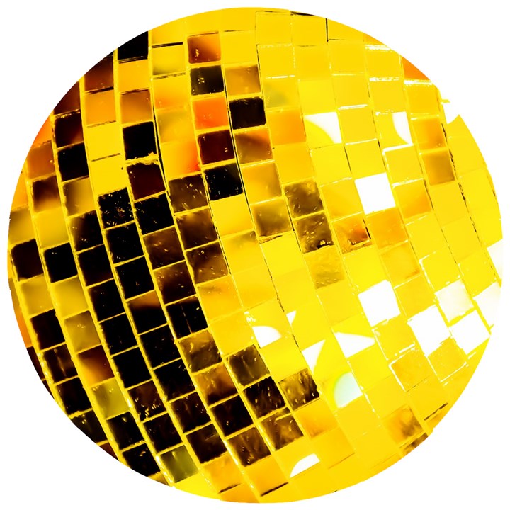 Golden Disco Ball Wooden Puzzle Round