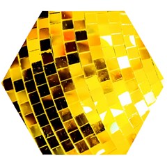 Golden Disco Ball Wooden Puzzle Hexagon by essentialimage