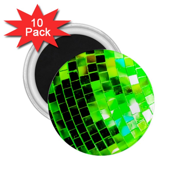 Green Disco Ball 2.25  Magnets (10 pack) 