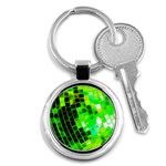 Green Disco Ball Key Chain (Round) Front