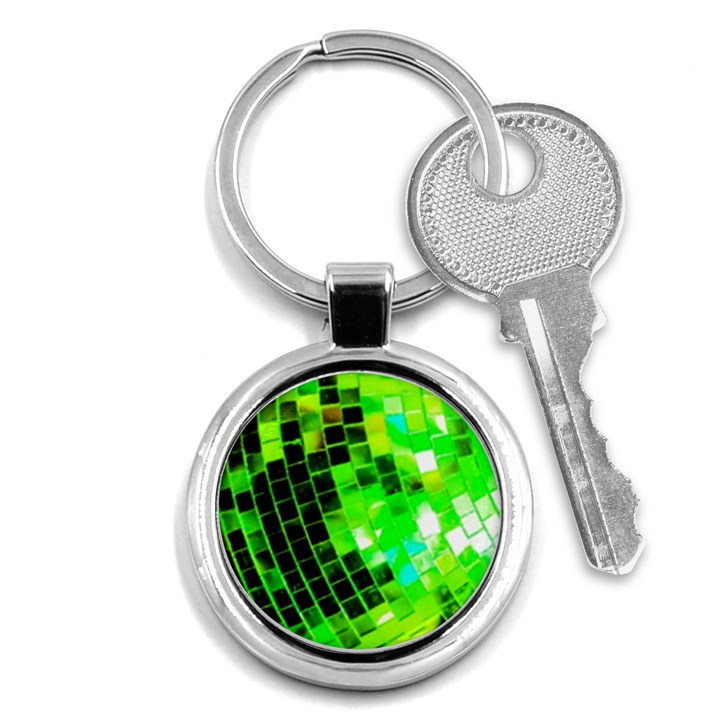 Green Disco Ball Key Chain (Round)