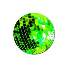 Green Disco Ball Magnet 3  (round) by essentialimage