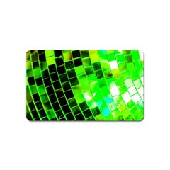 Green Disco Ball Magnet (name Card) by essentialimage