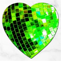 Green Disco Ball Jigsaw Puzzle (heart) by essentialimage