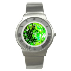 Green Disco Ball Stainless Steel Watch by essentialimage