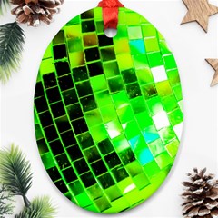 Green Disco Ball Oval Ornament (two Sides) by essentialimage