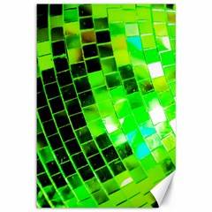 Green Disco Ball Canvas 12  X 18  by essentialimage