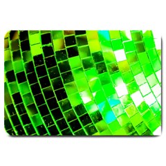 Green Disco Ball Large Doormat  by essentialimage