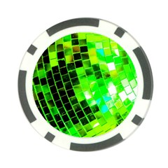 Green Disco Ball Poker Chip Card Guard by essentialimage