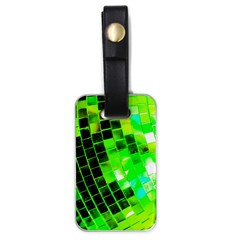 Green Disco Ball Luggage Tag (one Side) by essentialimage