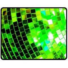 Green Disco Ball Double Sided Fleece Blanket (medium)  by essentialimage