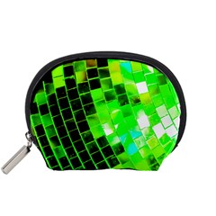 Green Disco Ball Accessory Pouch (small) by essentialimage