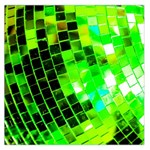 Green Disco Ball Large Satin Scarf (Square) Front