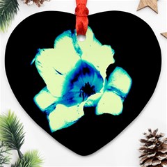 Blue And Yellow Tulip Ornament (heart)