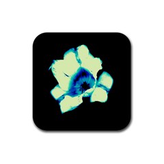 Blue And Yellow Tulip Rubber Square Coaster (4 Pack)  by okhismakingart