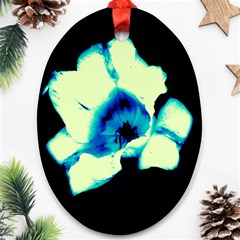 Blue And Yellow Tulip Oval Ornament (two Sides)