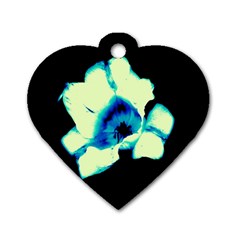 Blue And Yellow Tulip Dog Tag Heart (two Sides) by okhismakingart