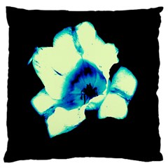 Blue And Yellow Tulip Large Cushion Case (one Side) by okhismakingart