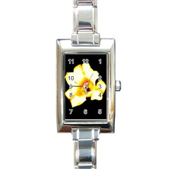 Yellow And Orange Tulip Rectangle Italian Charm Watch by okhismakingart