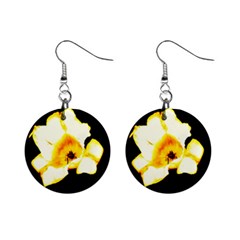 Yellow And Orange Tulip Mini Button Earrings by okhismakingart